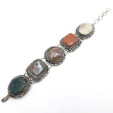Navo Silver Plated Agate Bracelet