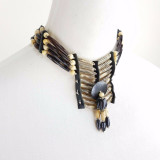 Yasti Buffalo Bone Choker with Multi Layer Pendant