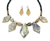 Waka Buffalo Horn Necklace and Earrings Set