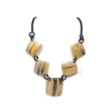 Svana Buffalo Horn Necklace Set Pendants Handmade Carved Squares