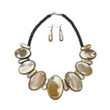 Ovia Buffalo Horn Bib Necklace and Earring Set