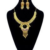 Fashion Indian 18K Gold Plated Bollywood Necklace Wedding Jewelry Earrings 1695A