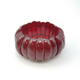 Maya Stretchable Chunky Resin Bracelet in Burgundy Color