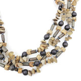Sakari  Multi Strand Bead Necklace with Earrings