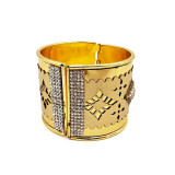 Indian Fancy Bracelet 22k Gold Plated Kada Bangle Rhinestone Wedding Jewelry