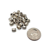 Multi Faceted Stainless Steel Beads Spacer Jewelry Beads 6mm Cylindrical 100pcs