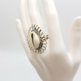 Natural Cowrie Shell Finger Ring Boho Surfer Beach Tribal Jewelry Silver Plated