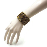 Lissa Criss Cross Brass Cuff in Silver and Gold