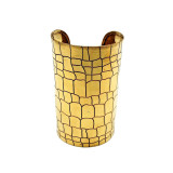 Nyra Ornate Brass Cuff with Etched Scales | Gold