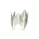 Kamaria Gypsy Style Fashion Multi Layer Zigzag Silver Plated Brass Cuff 