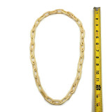 Abenna Off White Chain Resin Necklace 