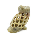 Carved Soapstone Owl with Owlet Inside