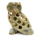 Carved Soapstone Owl with Owlet Inside