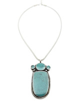 Zalika Classic Silver Plated Necklace with Resin Turquoise Pendant 