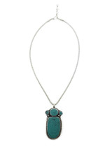 Zalika Classic Silver Plated Necklace with Resin Turquoise Pendant 
