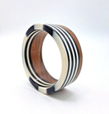 Safiya Layered Resin and Wood Bangles - Black & White