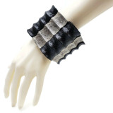 Safara Faux Reptile Leather Chunky Bangle 