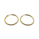 Semira Gold Plated Dangle Round Hoop Earrings Diamond Cut 