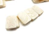 White Carved Bone Beads Jewelry Making Ivory Color 24 Pc Fashion Jewelry