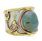 Divya Wire Wrapping Brass and Agate Ring