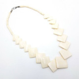 Bone Beads Necklace Pendant Diamond Shape 