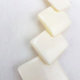 Bone Beads Necklace Pendant Diamond Shape 