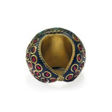 Dahlia Terracotta and Mosaic Sultani Ring - Green & Red