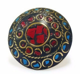 Zendaya Terracotta and Mosaic Sultani Ring - Red