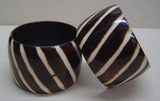 Handmade Resin Bangle Bracelet Zebra Style 2"