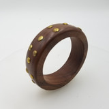 Handcrafted Wooden Bangle With Brass Work 1"