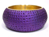 Brass Bangle with Fabric 11/2"