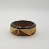 Wooden and Horn Bangles With Two Color Wood Inlay