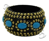 Studded wood bangle-BA9525gdtb