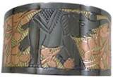 Cuff Bracelet Carved Elephant 3 Tone CF5505