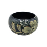 Fula Chunky Hand Painted Floral Wood Bangle