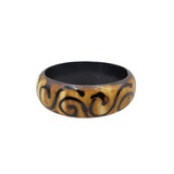 Alona Classic Light Wood Colored Bangle with Batik Print