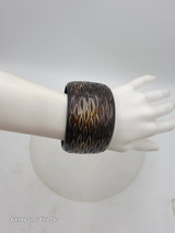 Resin Bangle Carved Snake Skin Design 2"