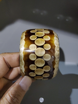 Marlowe Classic Wood Colored Bangle with Round Pattern Design 