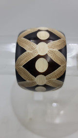  Resin Bangle Carved Brown 2"