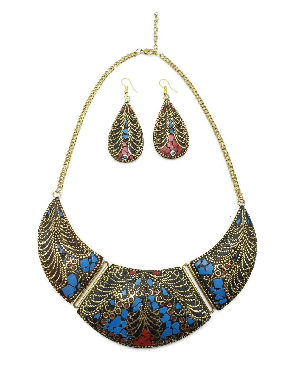 Bajalia Jewelry Tibetan Solid Brass Bib Necklace Jewelry Lot