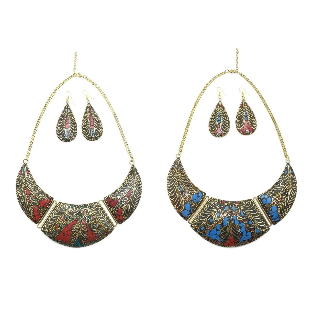 Bajalia Jewelry Tibetan Solid Brass Bib Necklace Jewelry Lot