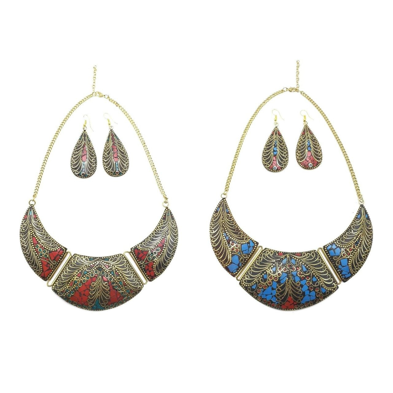 Bajalia Jewelry Tibetan Solid Brass Bib Necklace Jewelry Lot