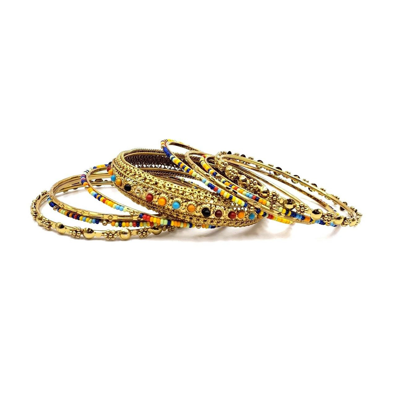 Bangle Set 6 Sets Wholesale Lot Assorted Mix Designs Gold Plated