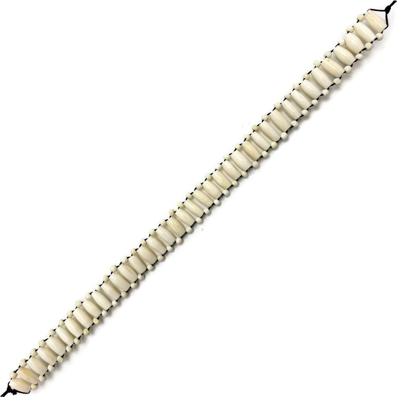 Calypso Native American Style Buffalo Bone Choker Necklace | White