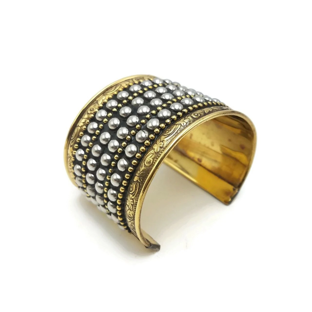Brass Cuff Bracelet Assorted Design Gypsy Boho Bracelets Set of 6