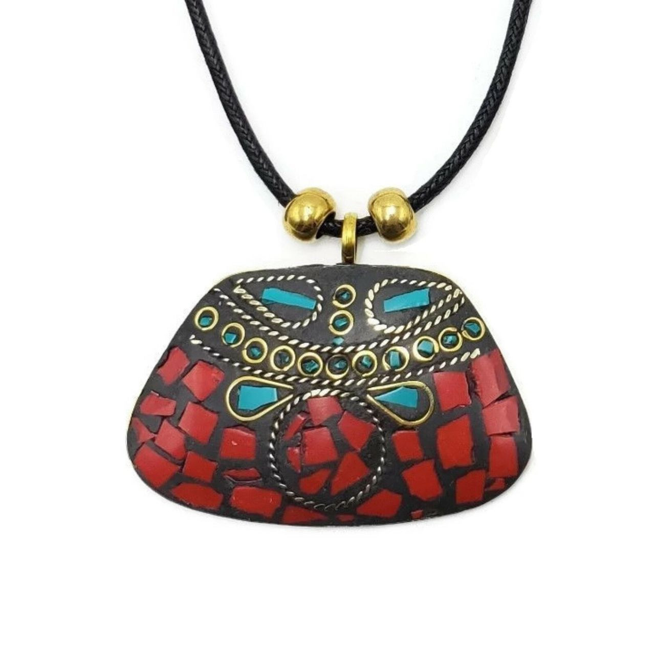 Shanaya Brass Pendant Necklace | Tibetan Bajalia Collection