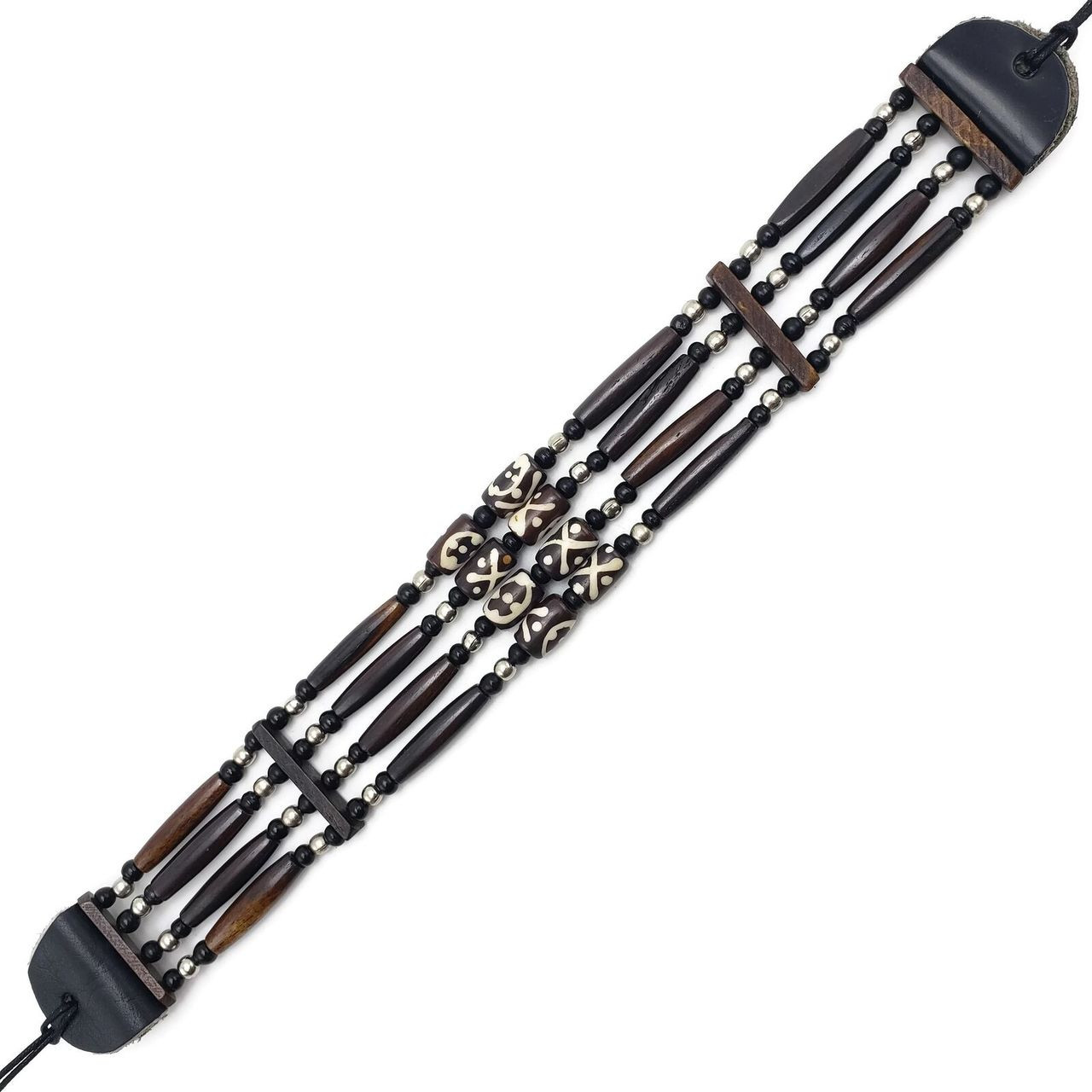 Zoya Native American Buffalo Bone Choker in Leather Binding