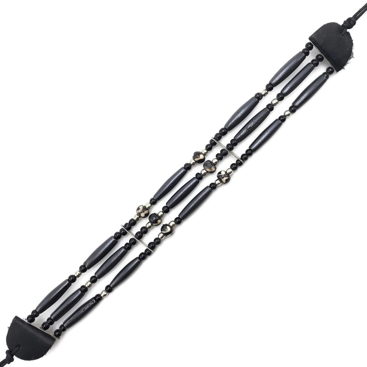 Murni Native American Buffalo Bone Choker in Leather Binding