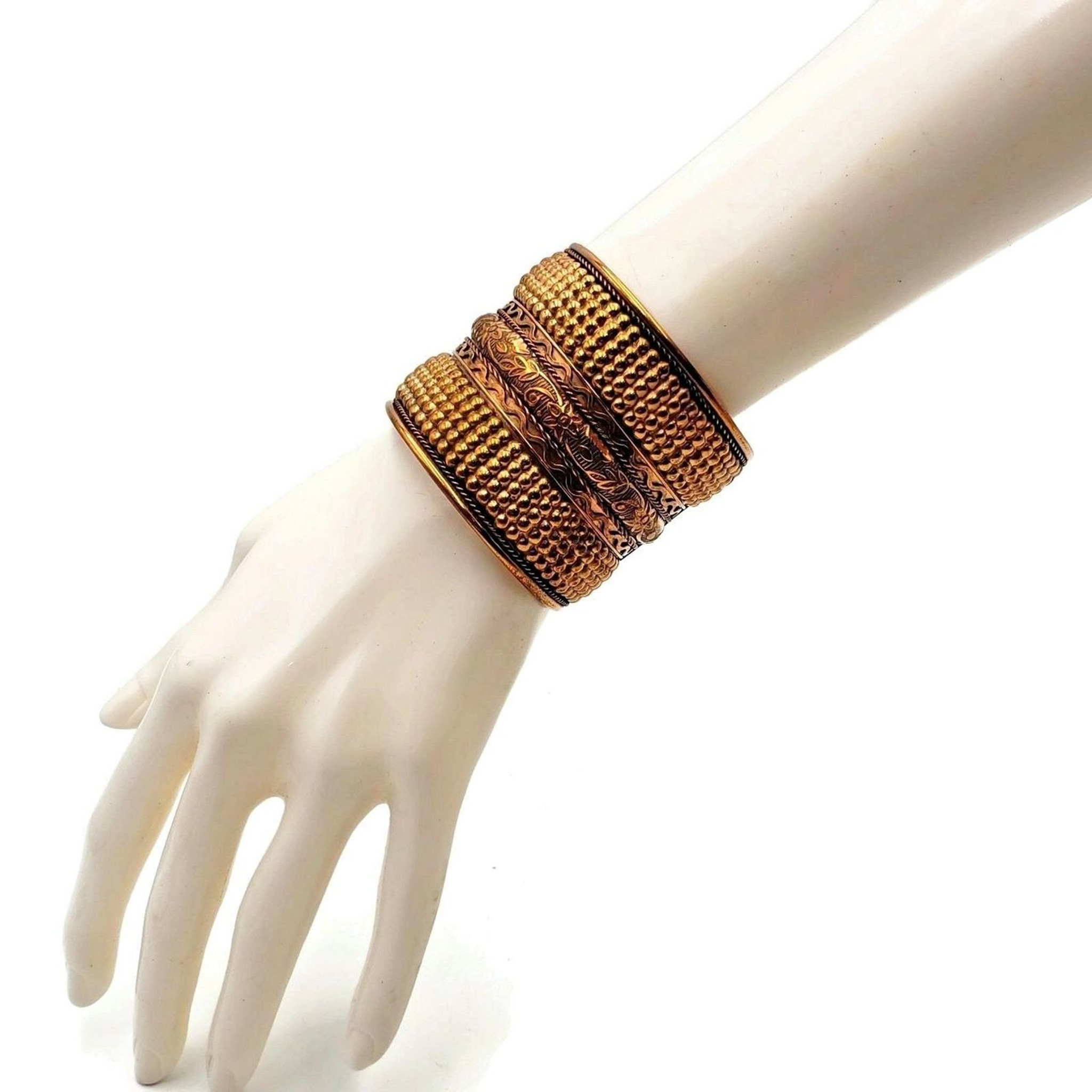 Fashion Copper Cuff Bracelet Slave Bracelet Ethnic Tribal Jewelry 2"