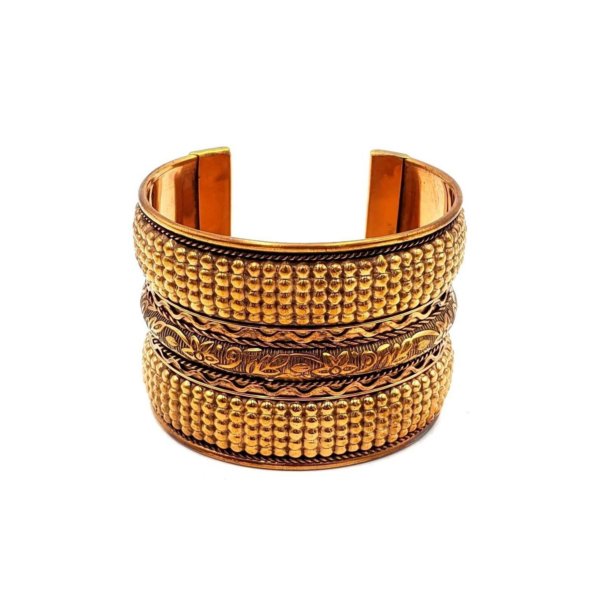 Fashion Copper Cuff Bracelet Slave Bracelet Ethnic Tribal Jewelry 2"